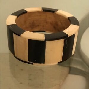 Black and Cream Striped Bracelet